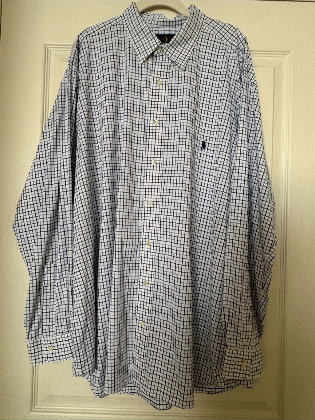 Ralph Lauren Blue And White Check Dress Shirt